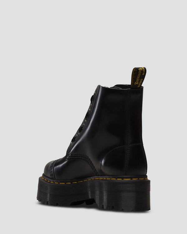 Dr Martens Dámské Boty Na Platformě Sinclair Smooth Černé, CZ-846027